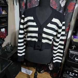 Striped Black and White Women's Sweater